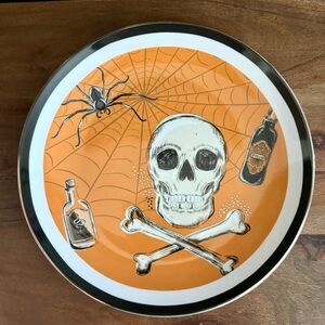 Skull, Potion Bottles & Spider Web Halloween Salad Plate Monterey Bay Porcelain